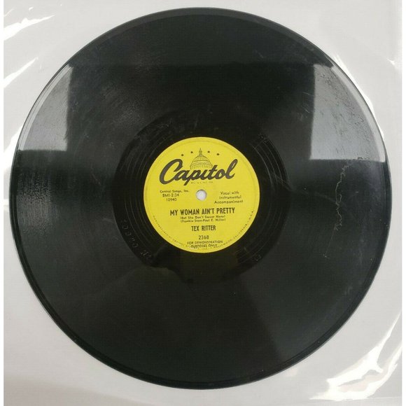 78 RPM-My Woman Ain't Pretty-Buffalo Dreamin'-Tex Ritter (R148) - Picture 2 of 4